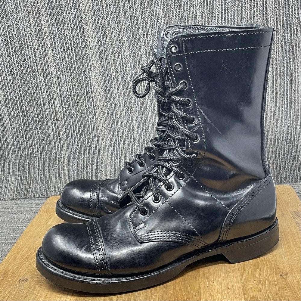VTG CORCORAN 1500 Jump Boots Men 10 D Black Leather Paratrooper 10" Combat USA